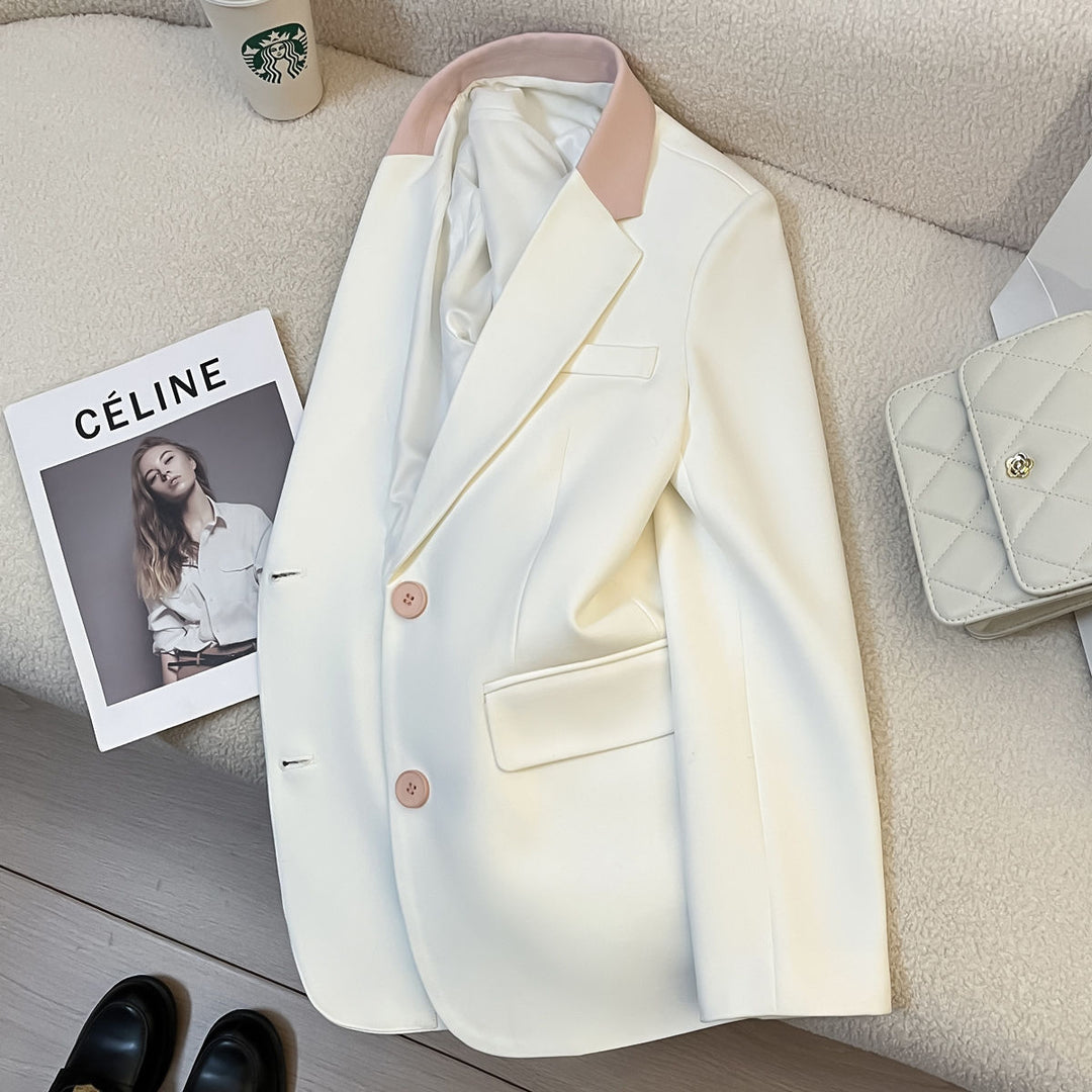 Blazer femme tendance avec col contrastant Chic & Stil