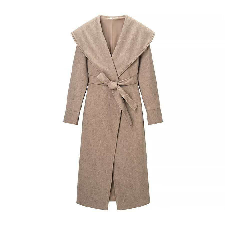 Manteau élégant pour femmes avec grands revers et ceinture à la taille Chic & Stil