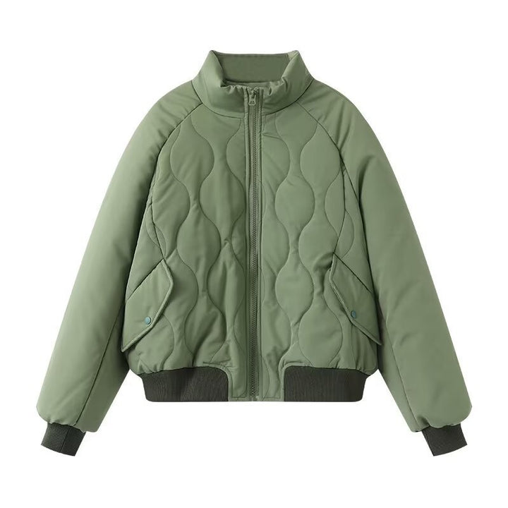 Quilted jacket for women with sporty design featuring high collar and elastic cuffs Lune London