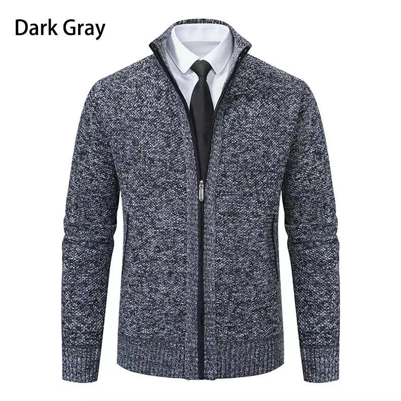 Men's knit jacket with high collar and full zip Lune London
