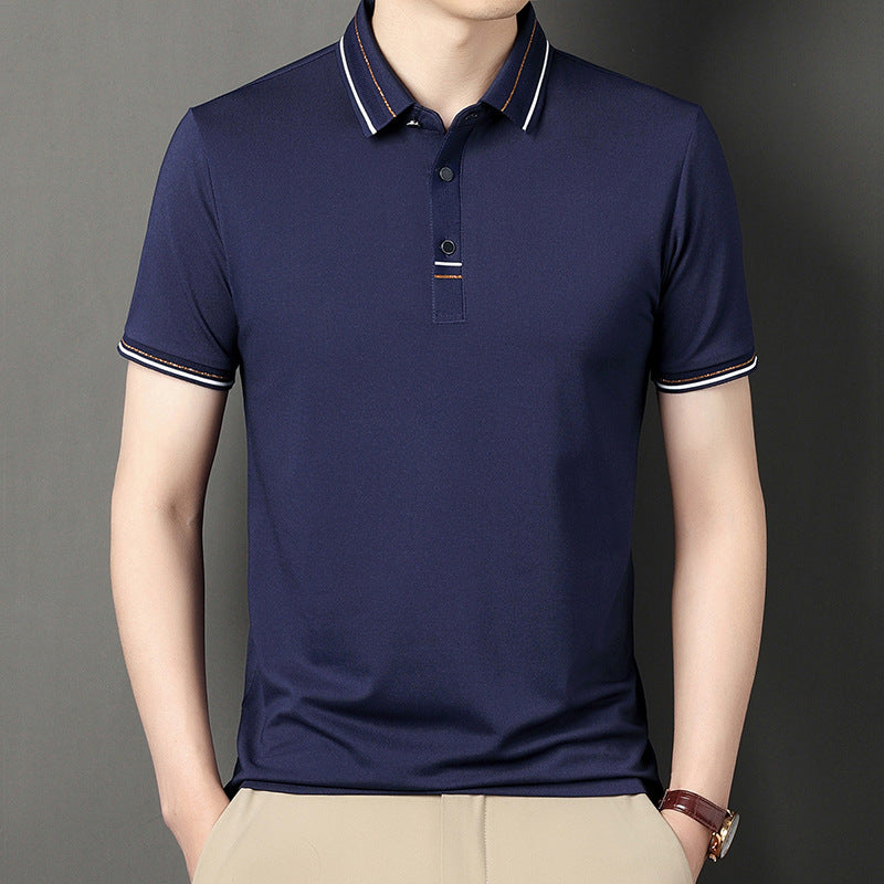 Men's modern polo in textured material with elegant accents Lune London