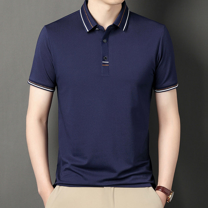 Men's modern polo in textured material with elegant accents Lune London