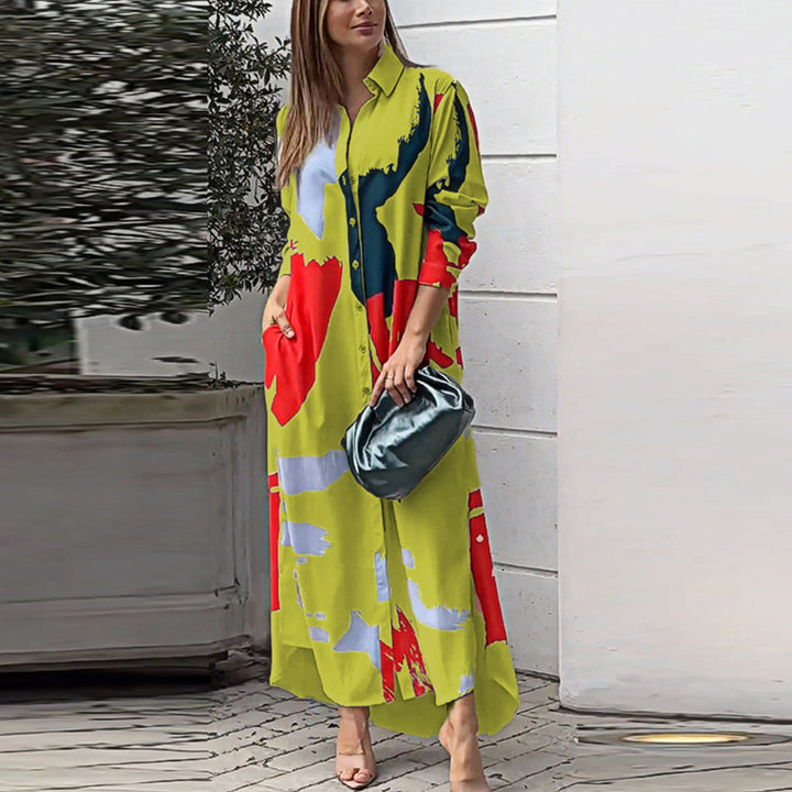 Lune London Women's Long Dress with Artistic Print