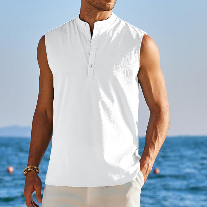 Men's Henley tank top in breathable and lightweight material Lune London