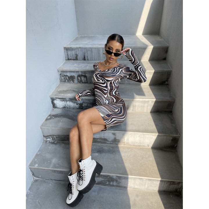Lune London Abstract Print Bodycon Dress for Women
