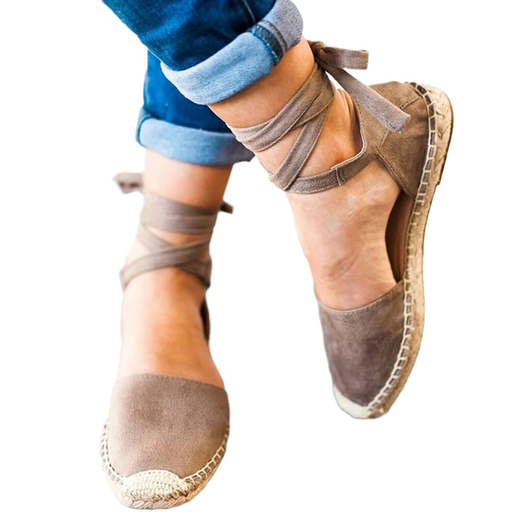 Chic and stylish casual espadrilles for women with tie straps