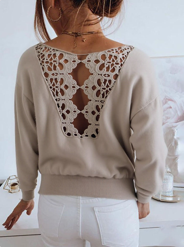 Pull en tricot pour femmes avec un détail en crochet exquis Lune London