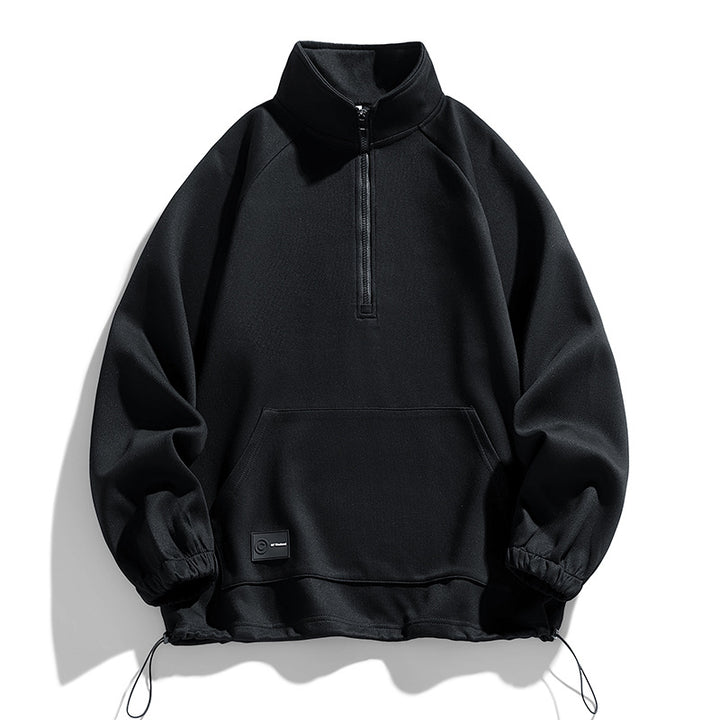 Pull-over à manches longues pour hommes avec ouverture zippée courte Lune London