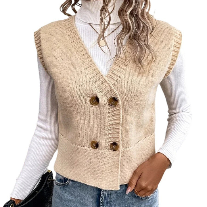 Knitted cardigan for women with double row of buttons Lune London