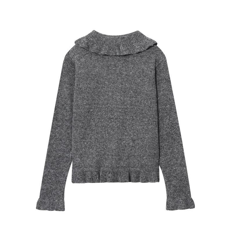 Knitted jacket for women with wide collar Lune London
