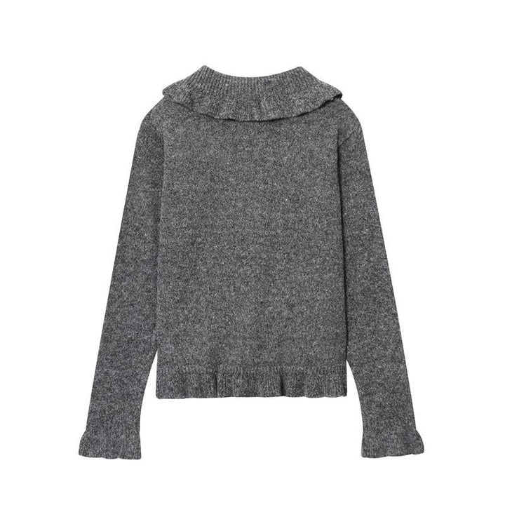 Knitted jacket for women with wide collar Lune London