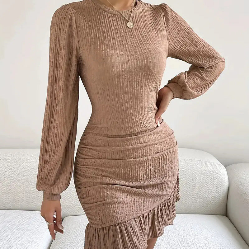 Ladies Elegant Wrap Dress with Chic and Stylish Ruffle Details