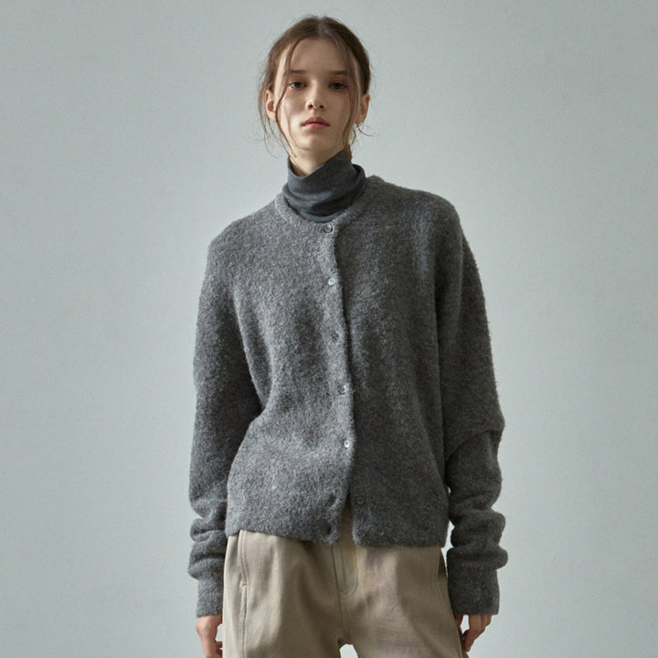 Ladies cozy knit cardigan with button closure and oversized fit Lune London