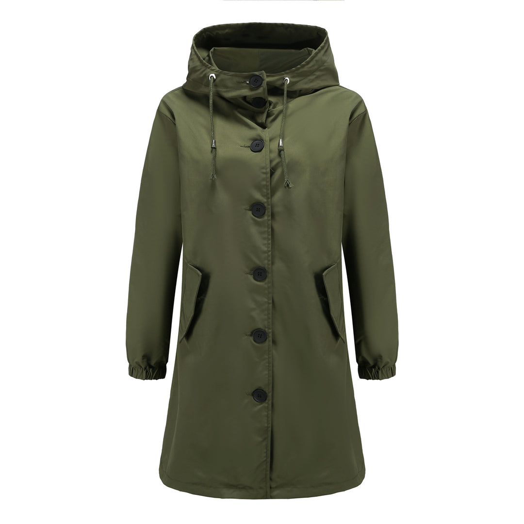 Fashionable transitional jacket for women with adjustable hood and practical pockets Lune London