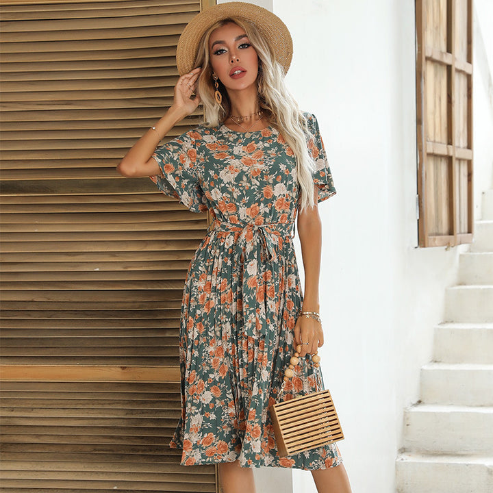 Floral wrap midi dress for women with bell sleeves Lune London