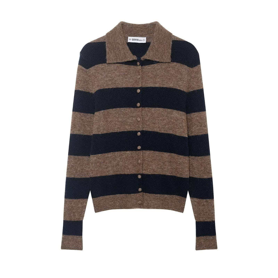 Cardigan Élégant pour Femme avec Design Rayé et Détails de Boutons Chic & Stil