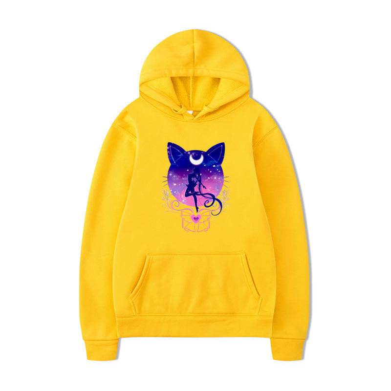 Women's hoodie with artistic cat design and comfortable fit Lune London