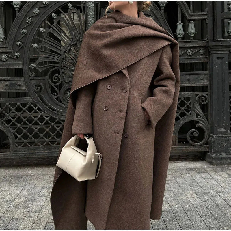 Women Elegant oversized coat with a stylish hood addition Lune London
