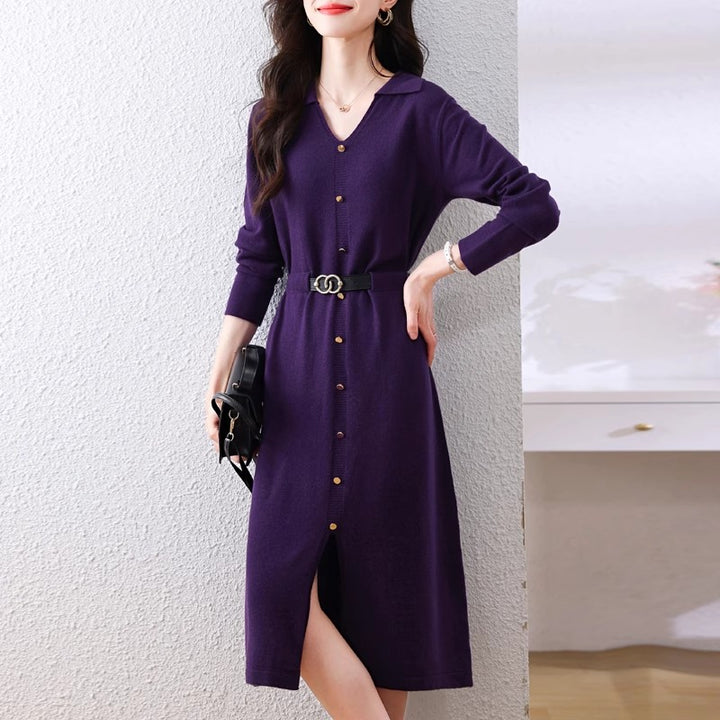 Robe Chemise Élégante pour Femmes avec Fermeture Boutonnée et Fente Latérale Chic & Stil