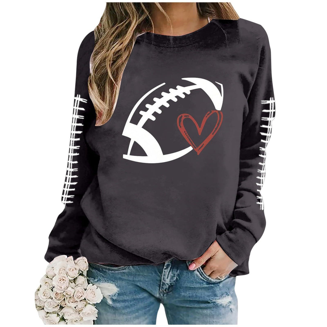 Sweatshirt femme avec motif de football sportif et coupe décontractée Chic & Stil