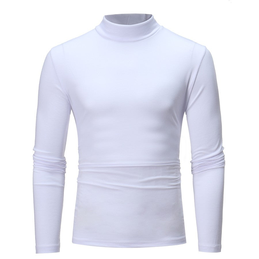 Chic und Stil | Men's Elegant Long Sleeve Shirt with High Collar and Figure-Hugging Cut