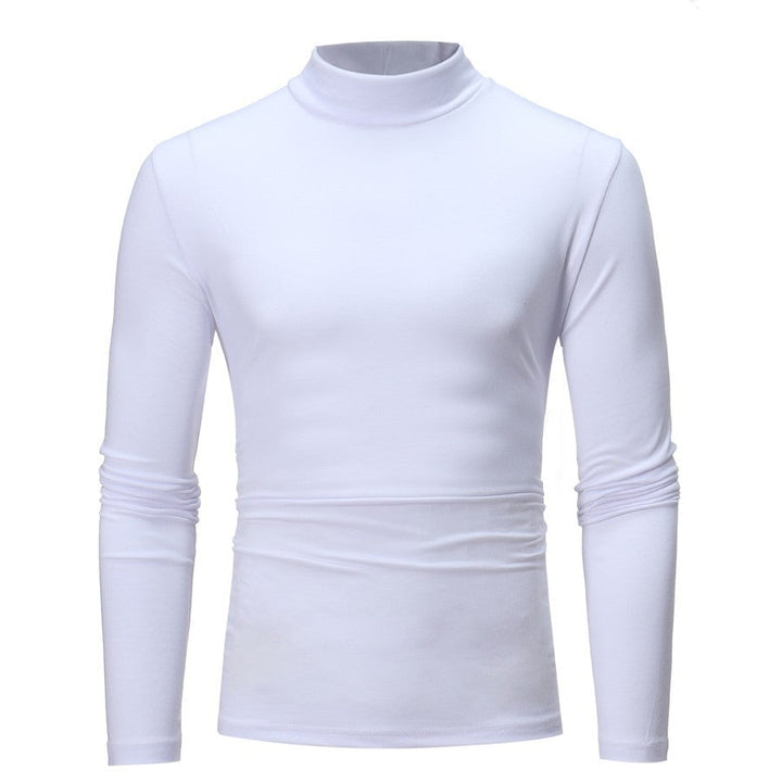 Chic und Stil | Men's Elegant Long Sleeve Shirt with High Collar and Figure-Hugging Cut