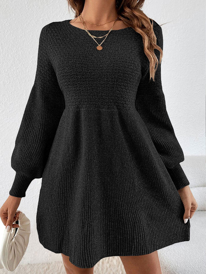 Women's Knitted Mini Dress with Balloon Sleeves Lune London