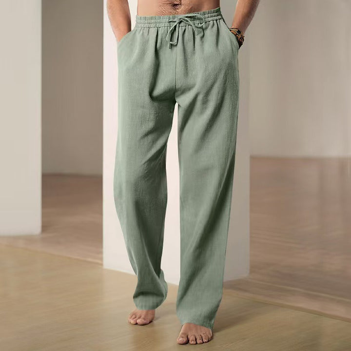 Casual linen pants for men with elastic waistband and side pockets Lune London