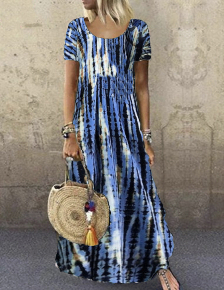 Lune London trendy striped pattern women's maxi dress