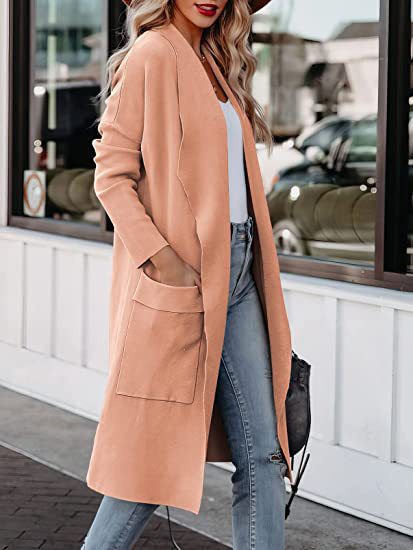 Longline cardigan for women with practical pockets and a fluid cut Lune London