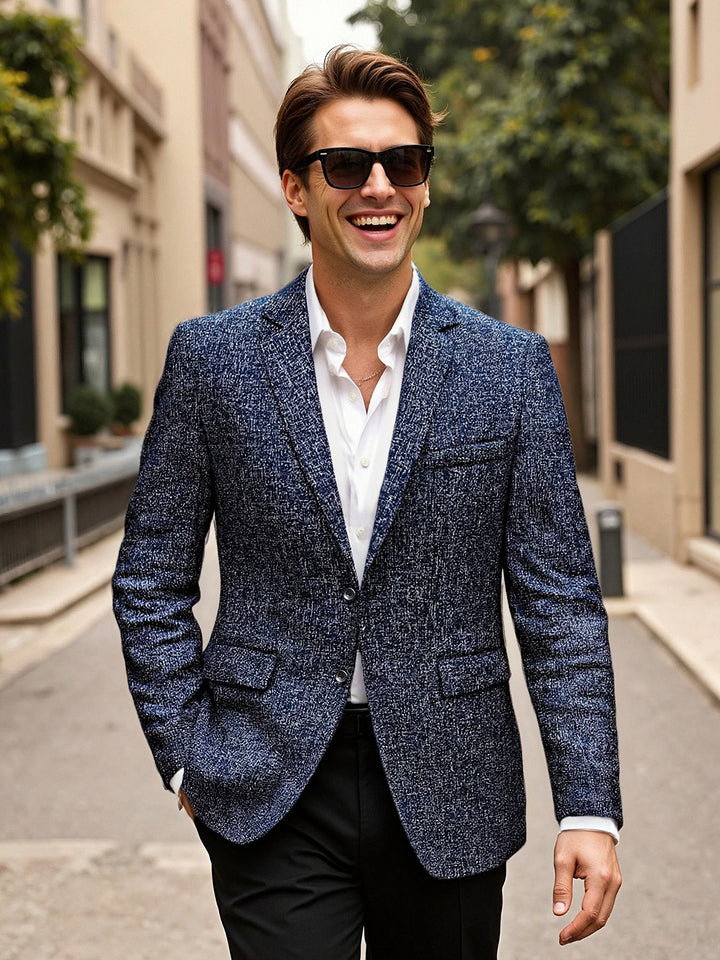 Modern structured jacket for men in fine fabric Lune London