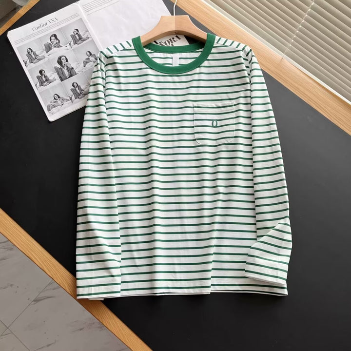 Chemise à manches longues pour femmes avec design rayé et poche poitrine Chic & Stil