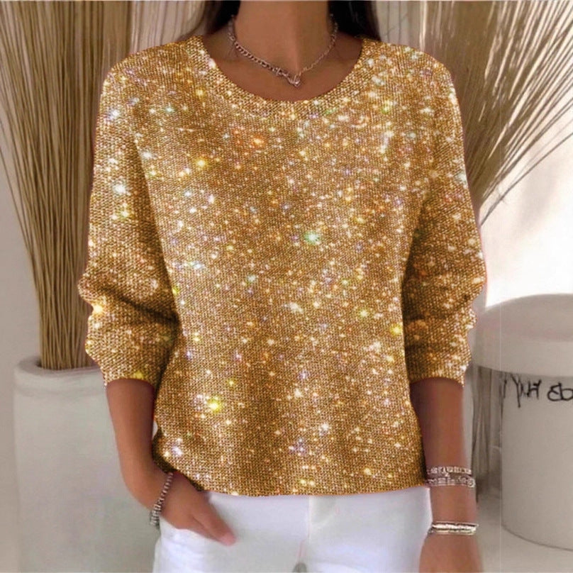 Pull à paillettes pour femmes avec effet scintillant et coupe décontractée Chic & Stil