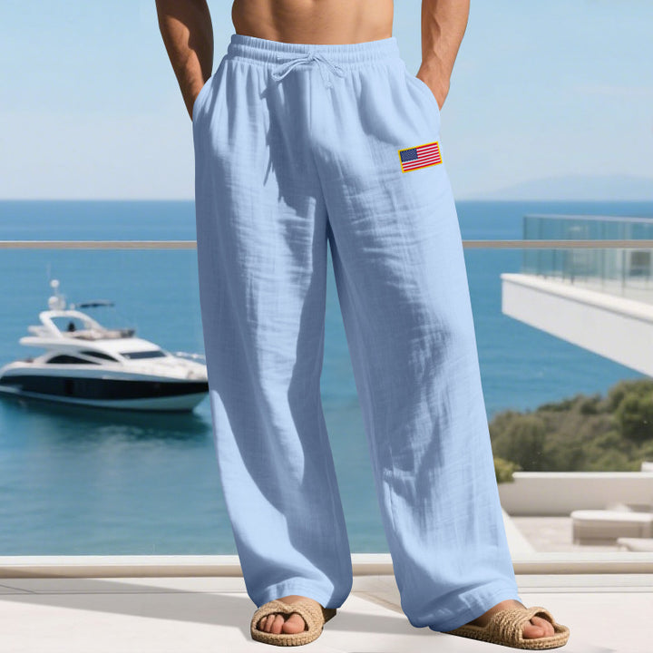 Casual beach pants for men with elastic waistband and side pockets Lune London