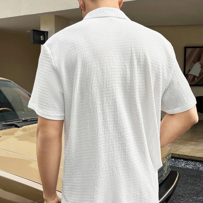 Casual short sleeve shirt for men with textured fabric Lune London