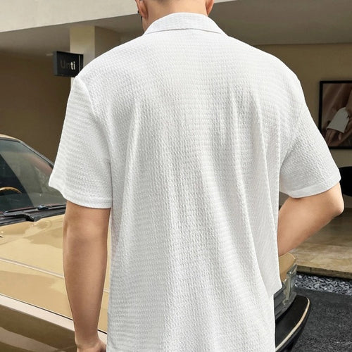 Casual short sleeve shirt for men with textured fabric Lune London