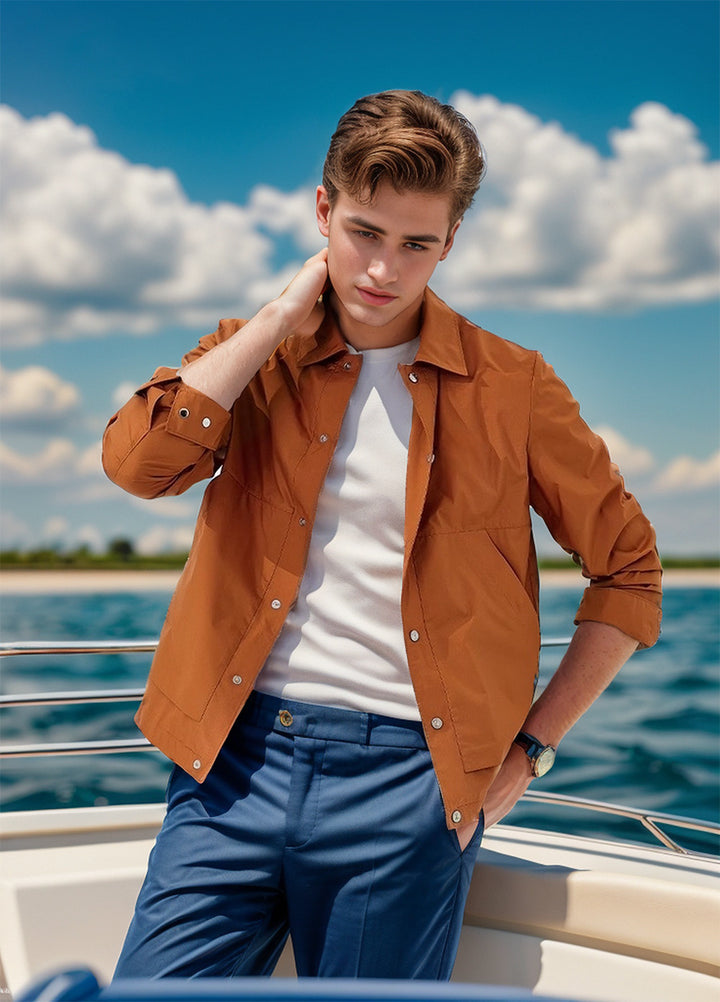 Men's multifunctional summer jacket with snap button closure and breathable inserts Lune London