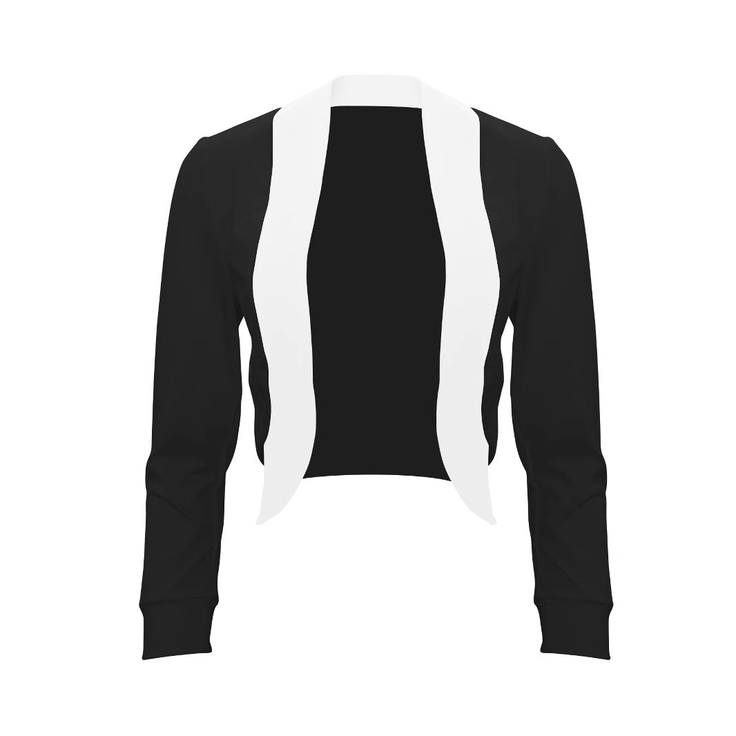 Women Elegant blazer jacket with modern cut and contrasting details Chic and Style