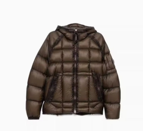 Women's warm quilted jacket with adjustable hood collar and practical piped pockets Lune London