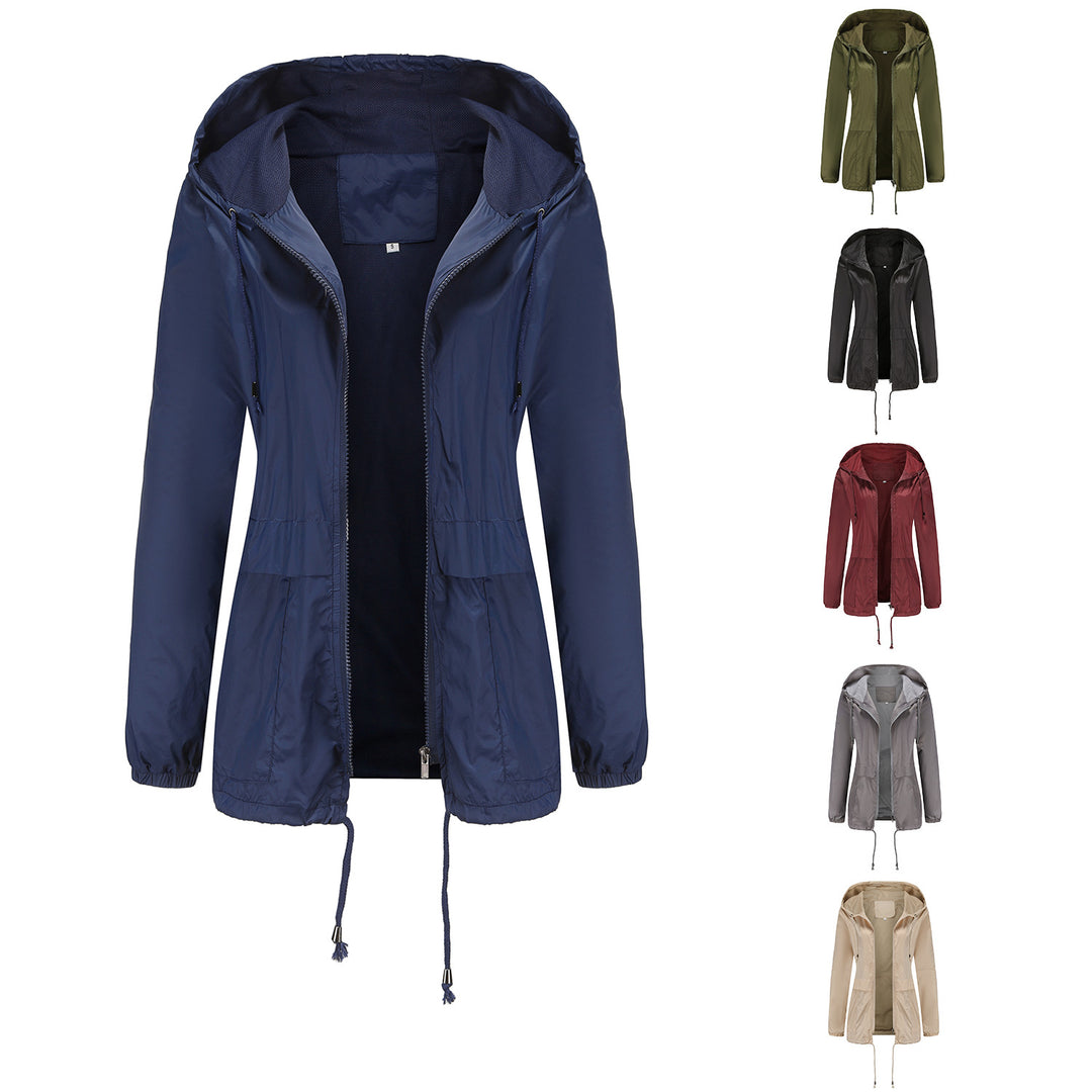 Women's sporty windbreaker jacket with adjustable hood and elastic cuffs Lune London