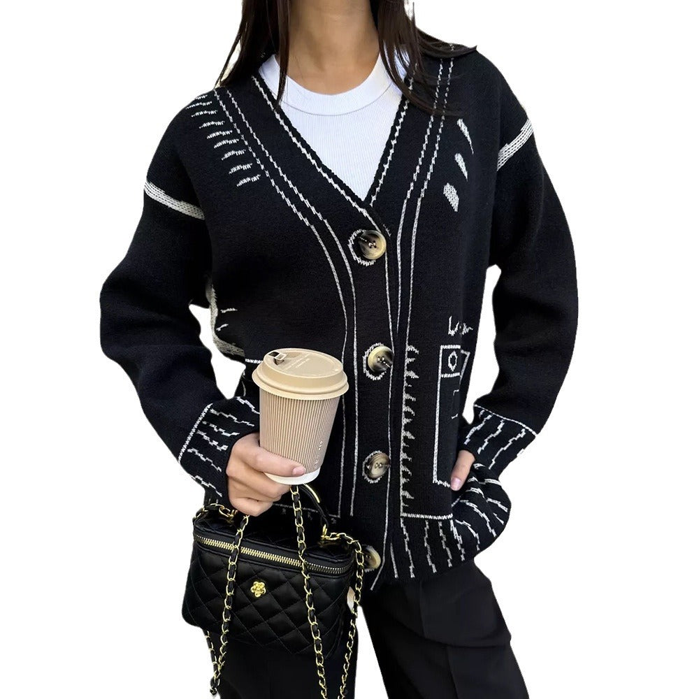 Ladies fashionable knitted cardigan with a unique design Lune London