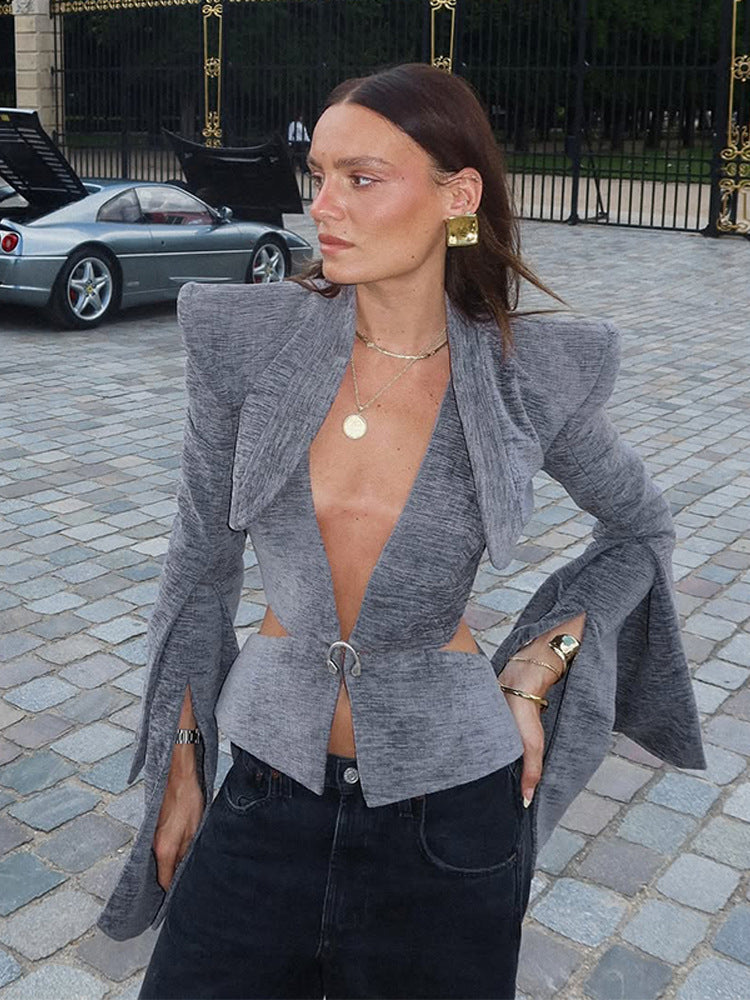 Designer women's jacket with luxurious insulated hoods and elegant details Lune London