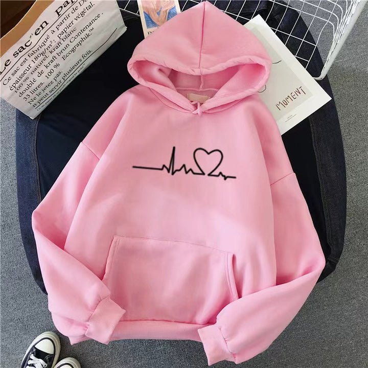 women's hoodie with heartbeat design Chic & Stil