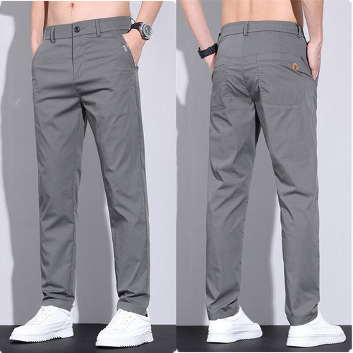 Pantalon chino tendance pour hommes avec taille élastique et poches latérales pratiques Lune London