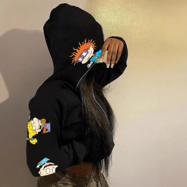 Hooded sweatshirt for women with a creative cartoon design Lune London