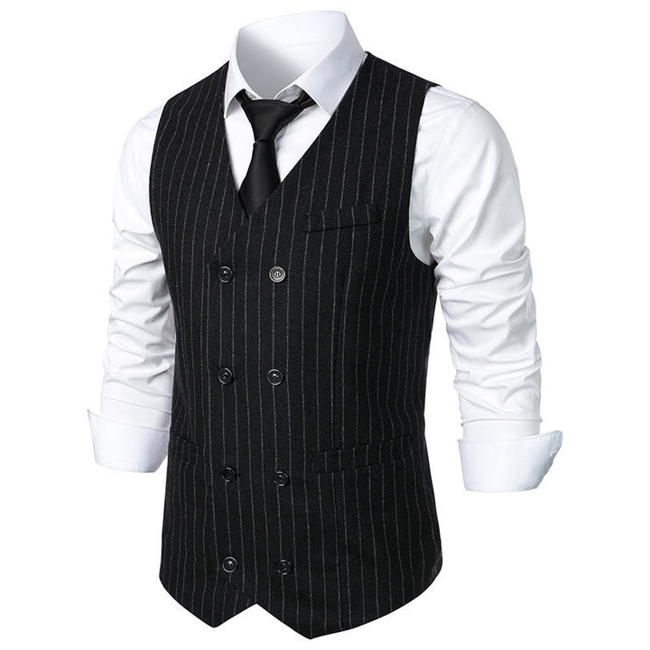 Elegant men's suit vest with classic striped design and practical pockets Lune London