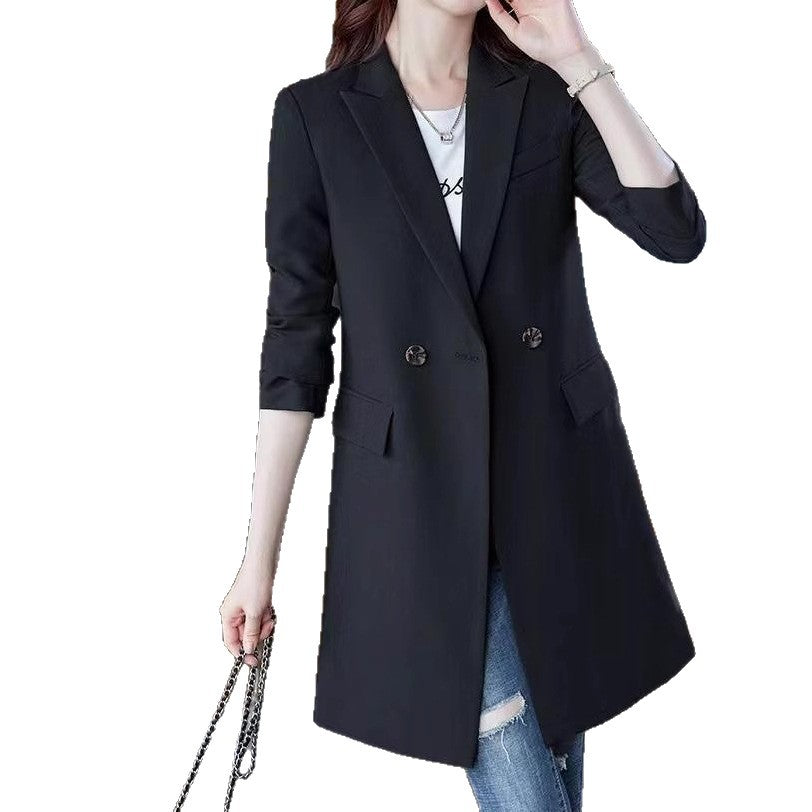 Blazer long pour femmes avec patte de boutonnage double Chic & Stil