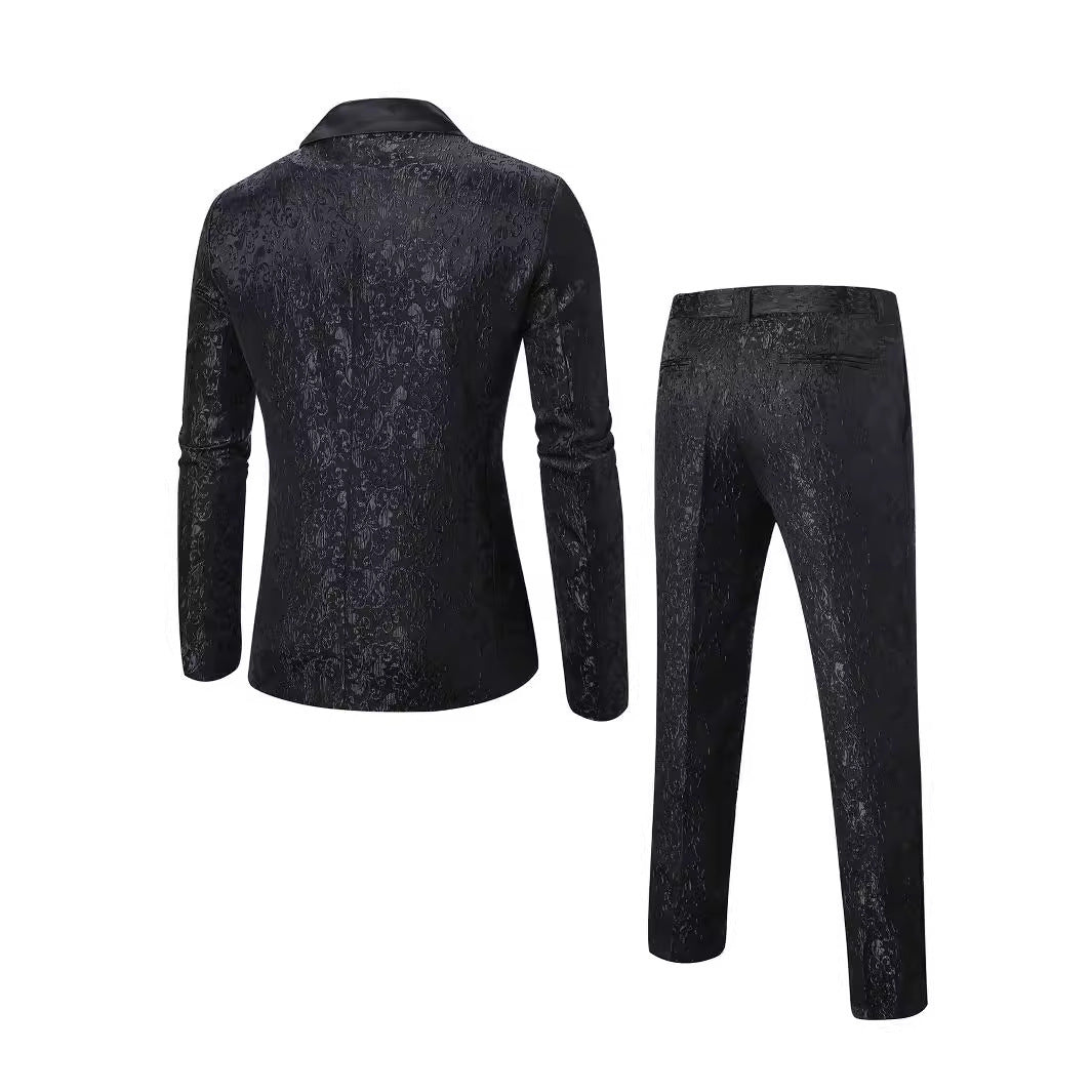 Men's Elegant tuxedo set with chic floral pattern print and style