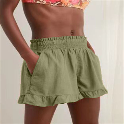 Women's leisure pants with ruffles and elastic waist Lune London