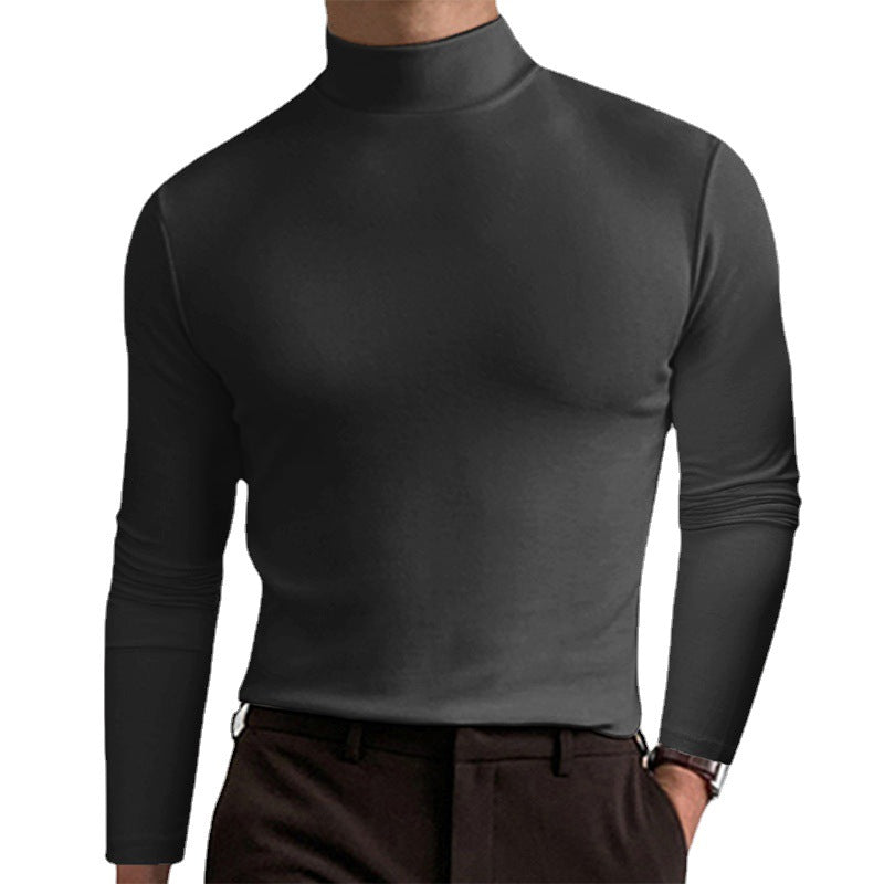 Men's elegant long sleeve T-shirt with high collar Lune London